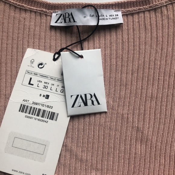 ZARA Rib Knit Cardigan Sweater Size Large NWT - Picture 6 of 10